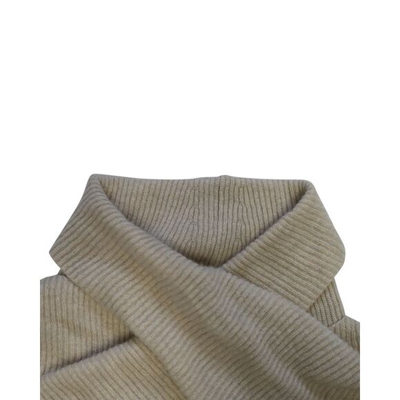 Nanushka Canaan Belted Dress in Beige Merino Wool